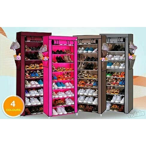 Jual Rak Sepatu Kain Susun 10 Tingkat Rack Shoes Dust Cover Organizer ...