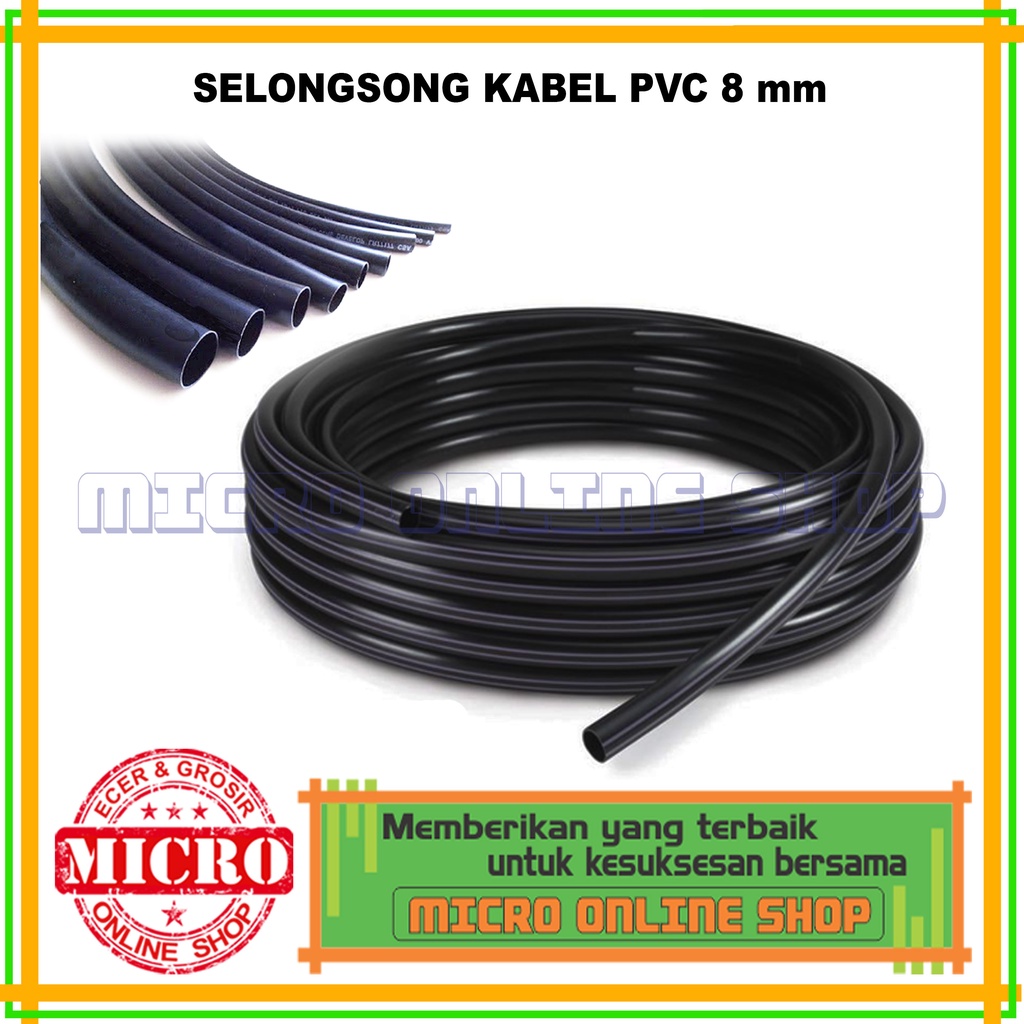 Jual Paket Meter Selongsong Kabel Pvc Anti Panas Mm Selang Pembungkus Kabel Mm Shopee