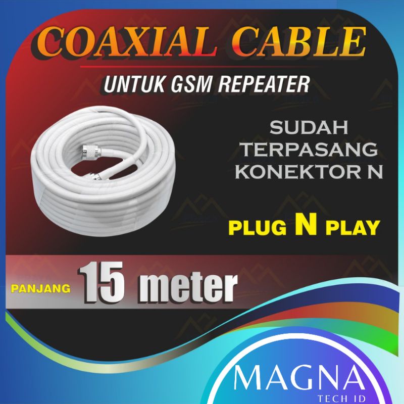 Jual KABEL COAXIAL CABLE REPEATER 15 METER 15M TERPASANG KONEKTOR N
