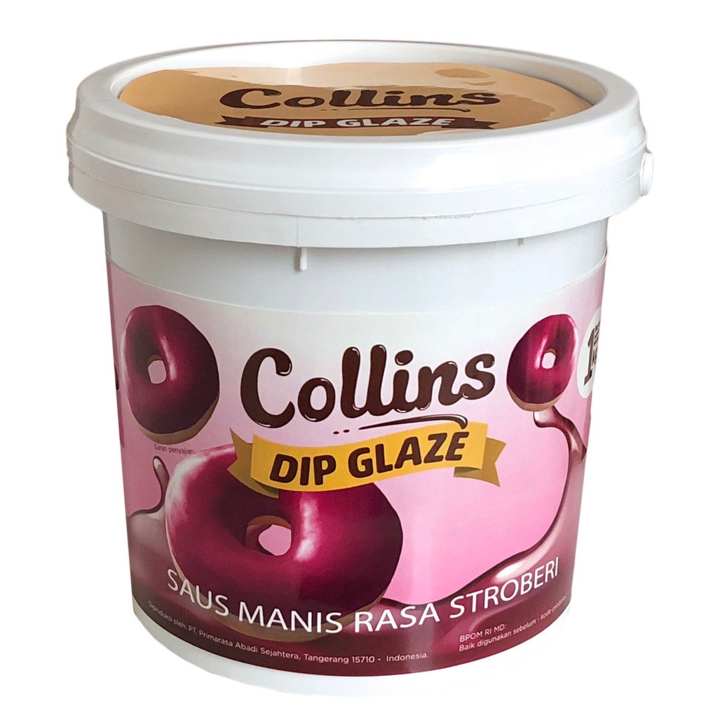 Jual Collins Dip Glaze Strawberry 1kg Cokelat Pasta Rasa Stroberi ...