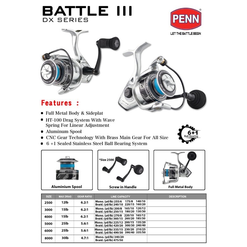 PENN BATTLE III DX 4000 スピニングリール Penn Battle III DX Series Spinning Reel – Salt Strong