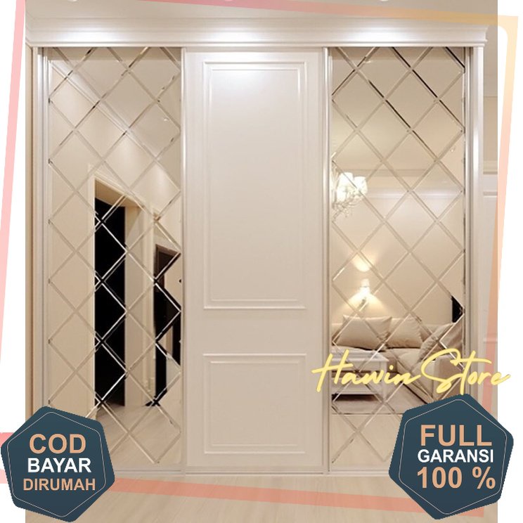 Jual Dekorasi Dinding Rumah Minimalis Kaca Rectangular Ukuran 12CM X