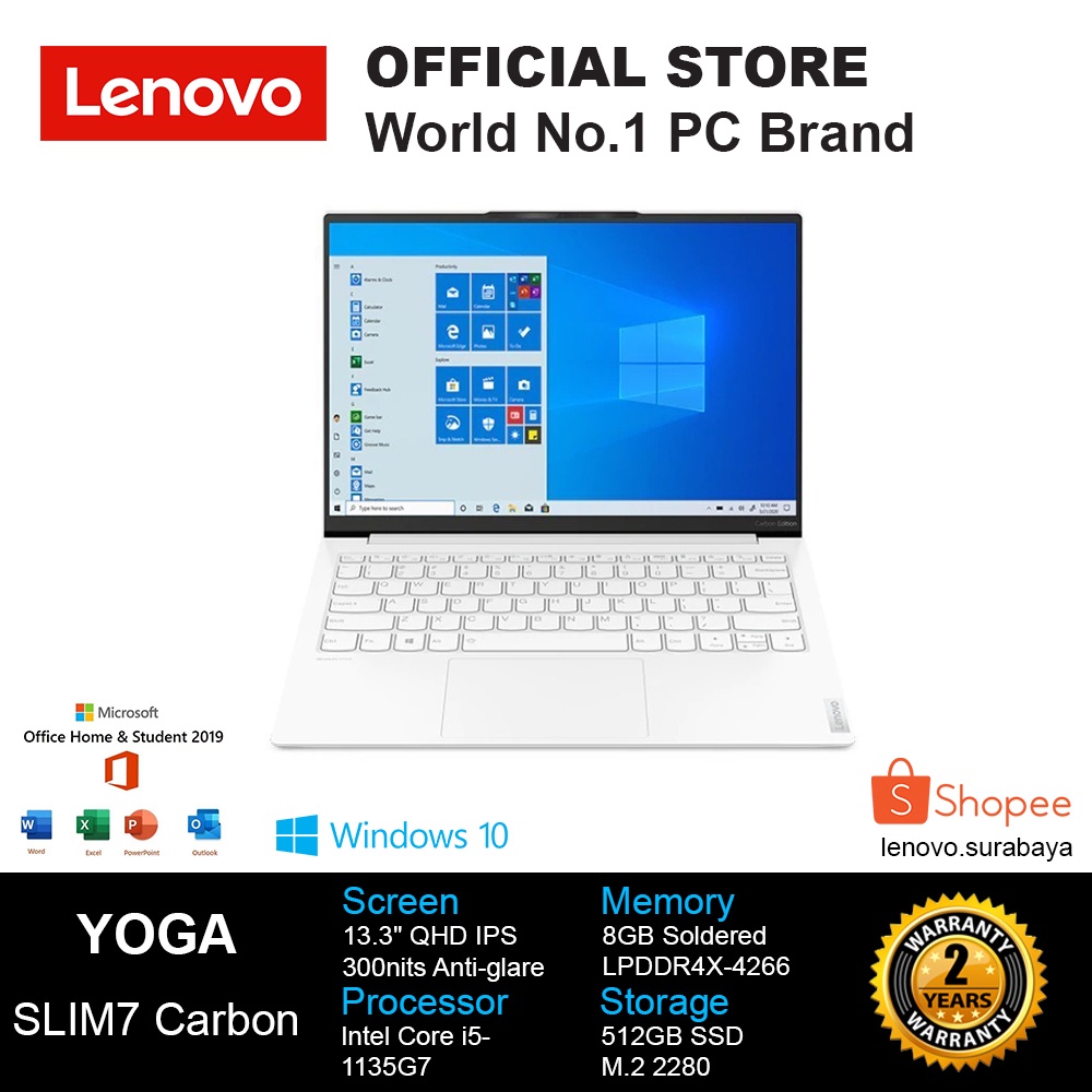 Jual LENOVO YOGA SLIM7-13ITL5 2YID WHITE CORE i5-1135G7 | Shopee Indonesia