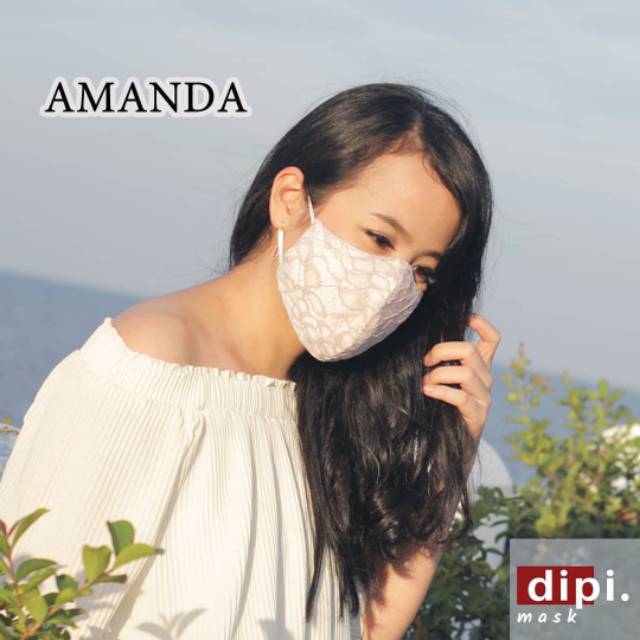 Jual Amanda Mask Masker Cantik Kain Satin Brokat New Arrival Shopee Indonesia