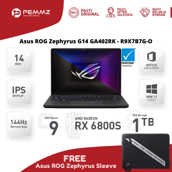 Jual Asus Rog Zephyrus G14 Ga402rk R9x7b7g O R9 6900hs Rx6800s