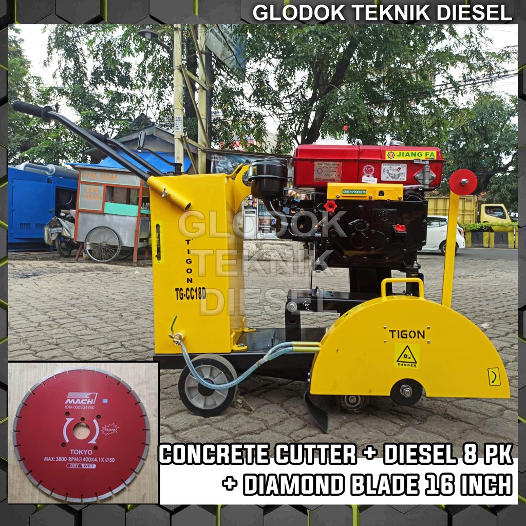 Jual Mesin Potong Aspal Beton 18 Inch Tigon TG-CC18 D + Engine Diesel ...