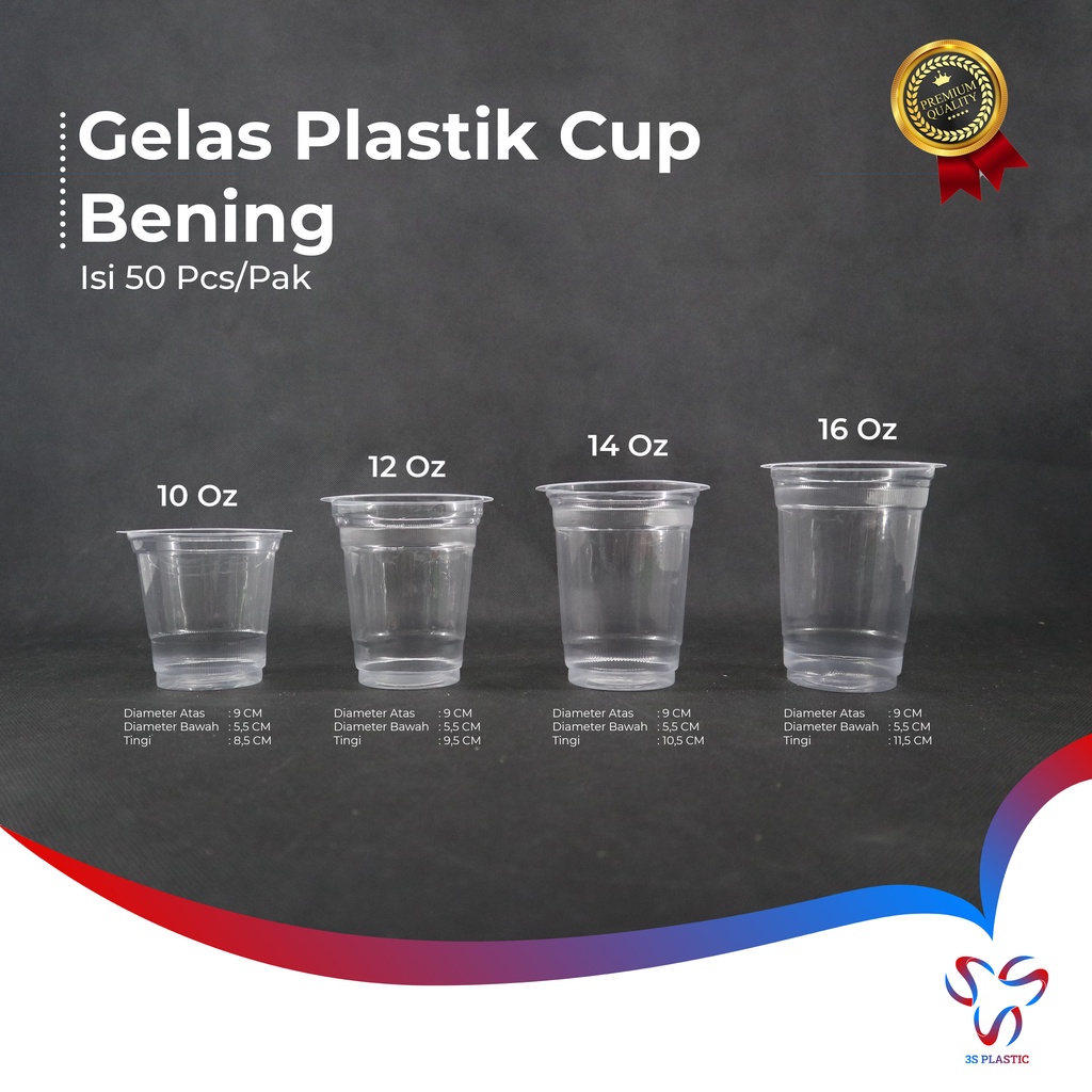 Jual Aneka Gelas Plastik Cup Bening Berbagai Macam Ukuran Gelas Plastik Cup 10oz 12oz 14oz 6032