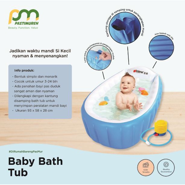Jual PASTIMUREH Intime Baby Bath Tub / Bak Mandi Bayi (BONUS POMPA