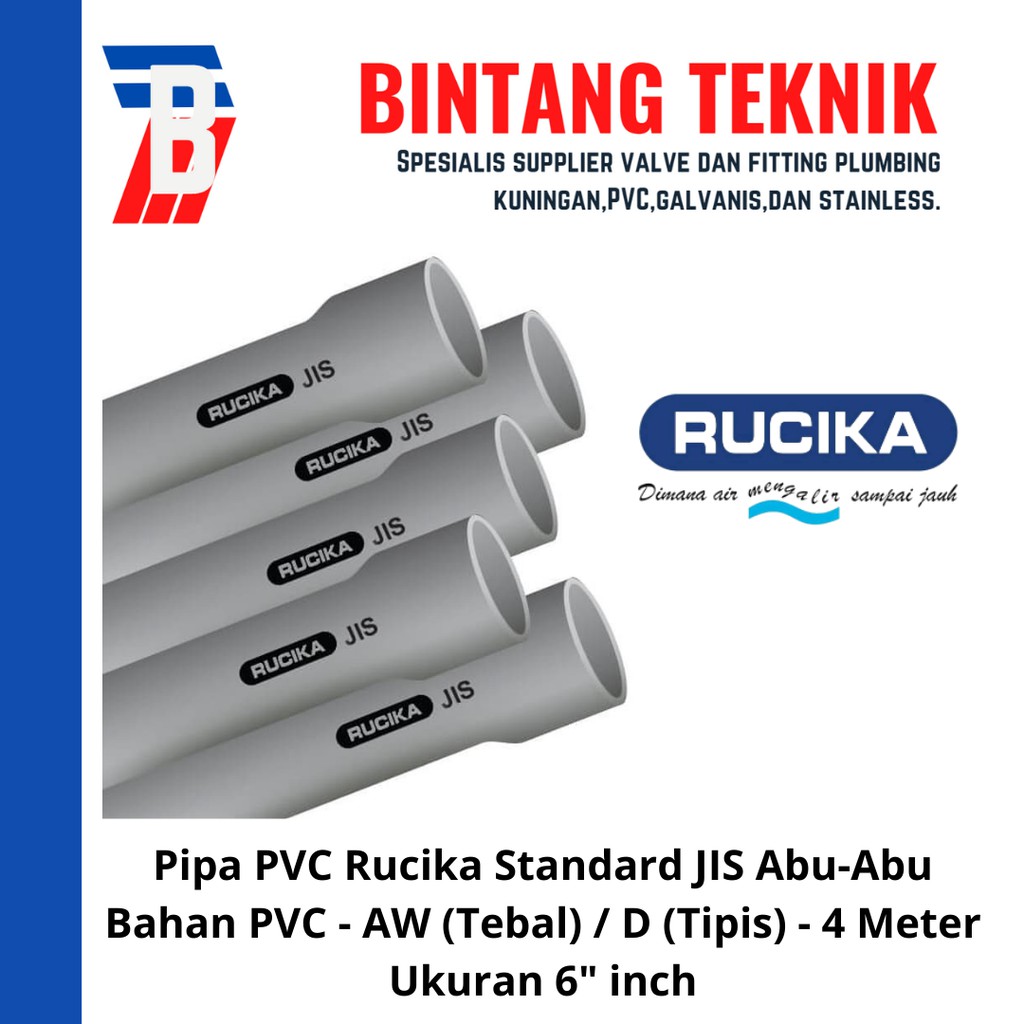 Pipa Pvc Rucika Abu Abu