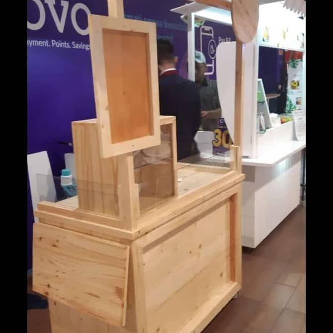 Jual booth jati belanda / gerobak kayu / booth thai tea / booth ...