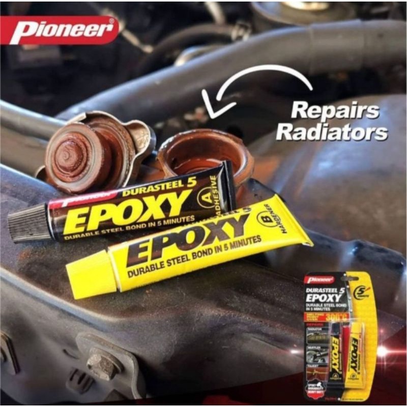 Jual Lem durasteel pioneer epoxy 35gr 15gr lem knalpot lem radiator lem ...