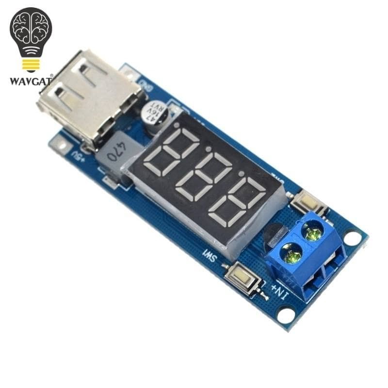 Jual USB 5V 2A Step down Charger Module display voltmeter motor mobil ...