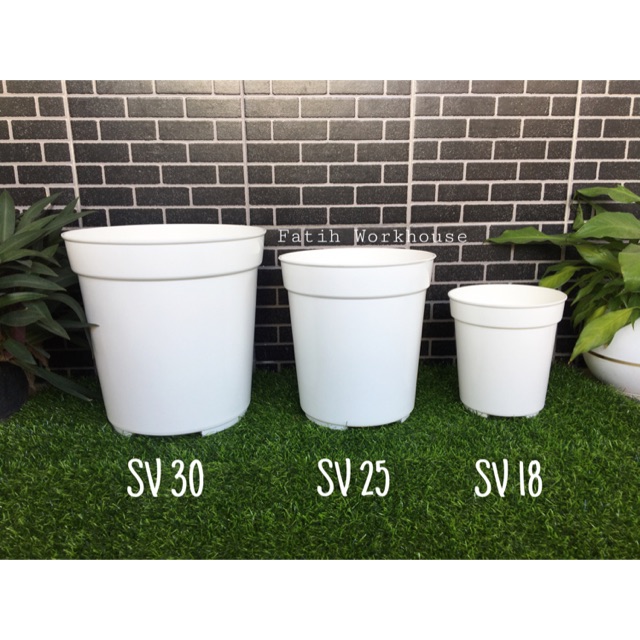Jual Pot SV 30 pot bunga pot putih pot taman Shopee Indonesia