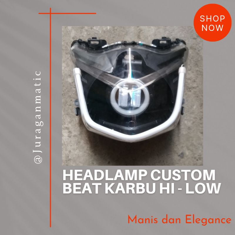 Jual headlamp lampu utama honda beat karbu custom daymaker hi low