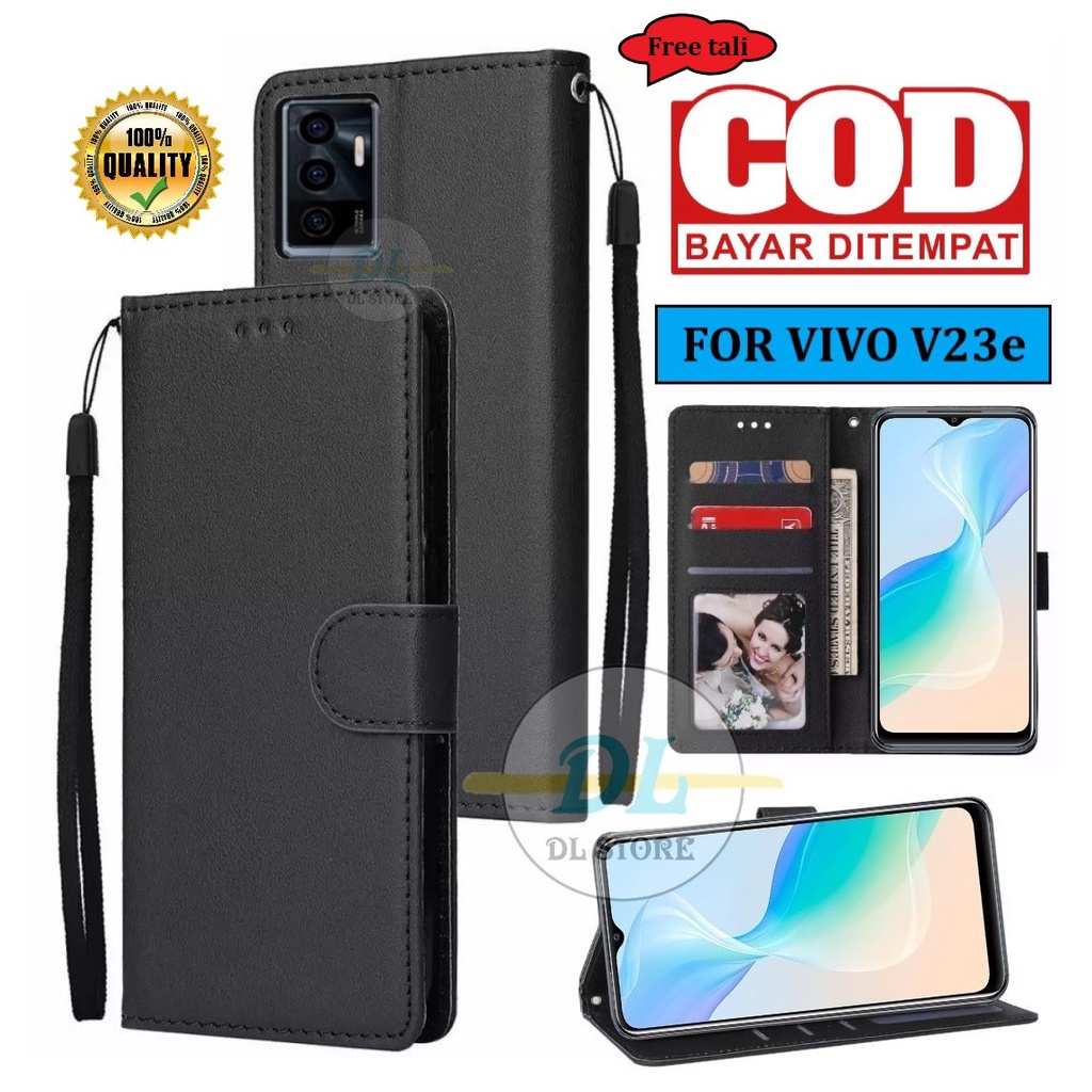 FLIP CASE VIVO V23e INCH) FLIP LEATHER CASE PREMIUM-FLIP WALLET CASE  KULIT CASING DOMPET-FLIP COVER LEATHER-SARUNG BUKU HP