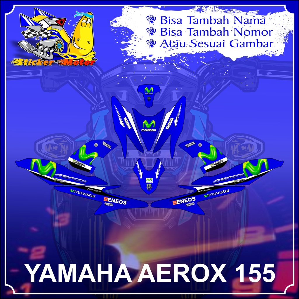 Jual STICKER DECAL MOTOR FULL BODY YAMAHA AEROX MOVISTAR | Shopee Indonesia