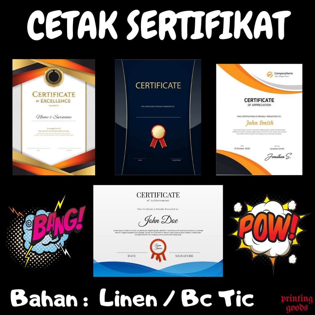 Jual CETAK SERTIFIKAT / CERTIFICATE PENGHARGAAN / PIAGAM | Shopee Indonesia