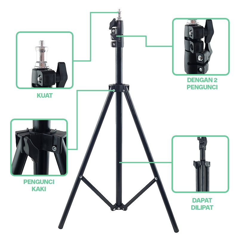 Jual LIGER - Tripod L-3121 Photograph Light Stand Full Besi Portable ...