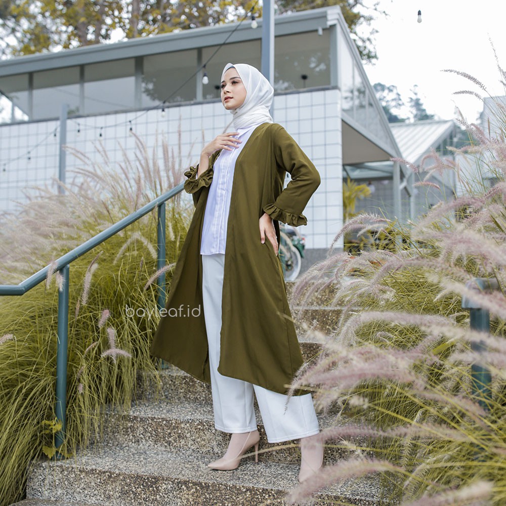 Jual Bayleaf.id Nadine Outer Basic Lengan Ruffle / Cardigan Wanita ...