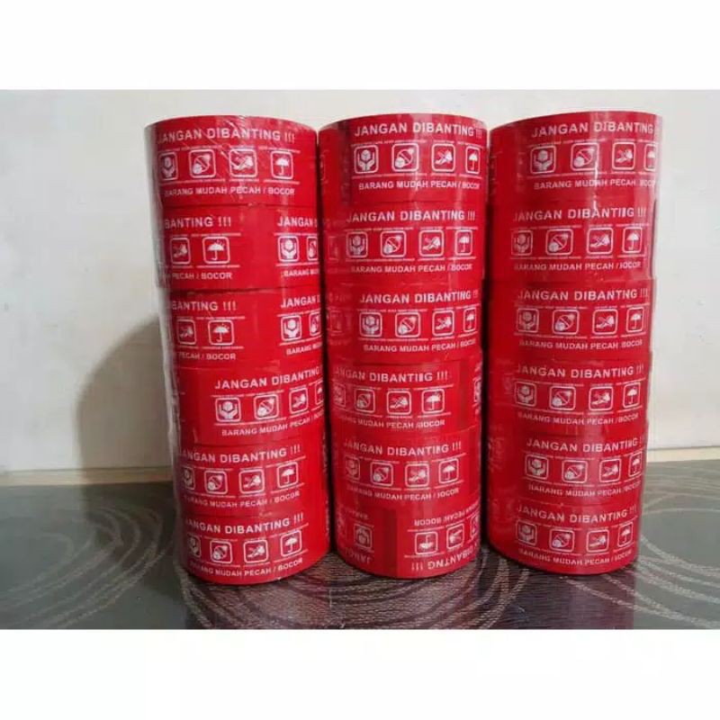 Jual lakban fragile merah pajero 50m solasi fragile isolasi fragile ...