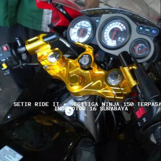 Jual Setir Ninja 150 Ride It + Segitiga GOLD | Shopee Indonesia