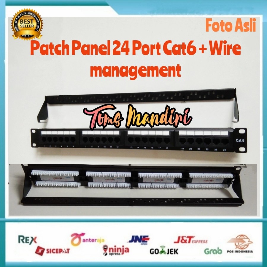 Jual Patch Panel 24 Port Cat6 + Wire Management | Shopee Indonesia