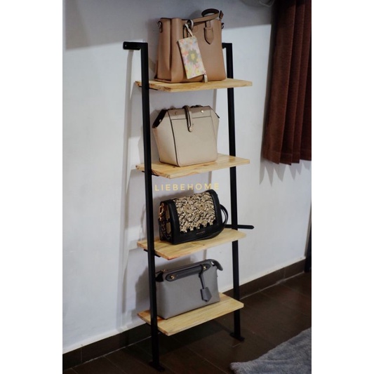 Jual Rak Tas Aesthetic Rak sebaguna Kayu JatiBelanda susun 4 tinggi 120cm Shopee Indonesia