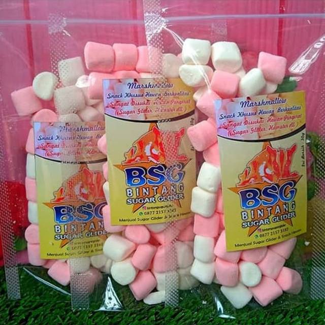 Jual marshmallow Sugar Glider I Hamster I Snack Hewan/ Cemilan Hewan