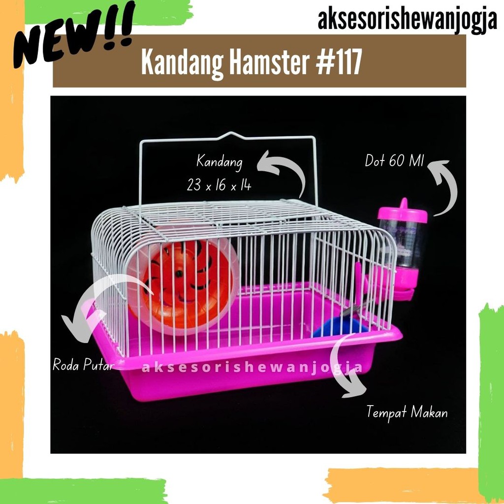 Jual Kandang Hamster Lengkap Full Aksesoris Isian Dot Roda Putar Tempat ...