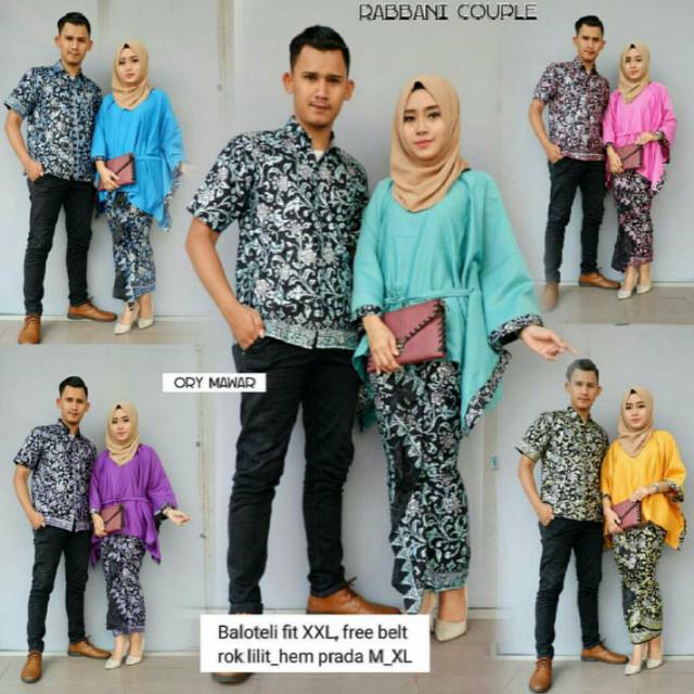 Jual Rabbani Couple Batik Sarimbit Pasangan Setelan Kebaya Baju Pesta