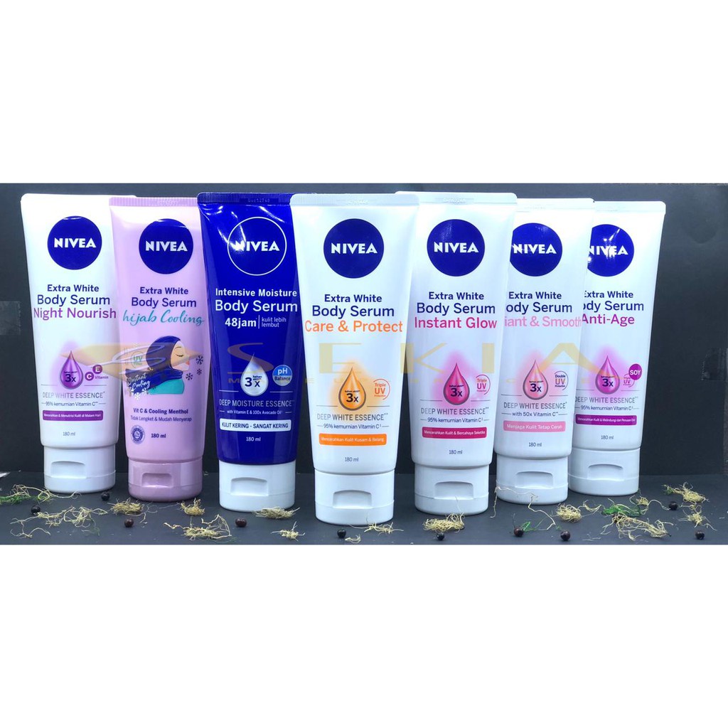 Jual Nivea Body Serum 180ml Extra White Night Nourish Repair Care