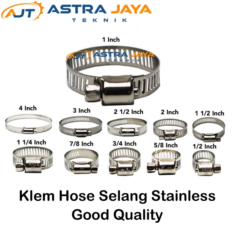 Jual Klem Selang Hose Clamp Stainless Berkualitas 1 2 5 8 3 4 7 8 1