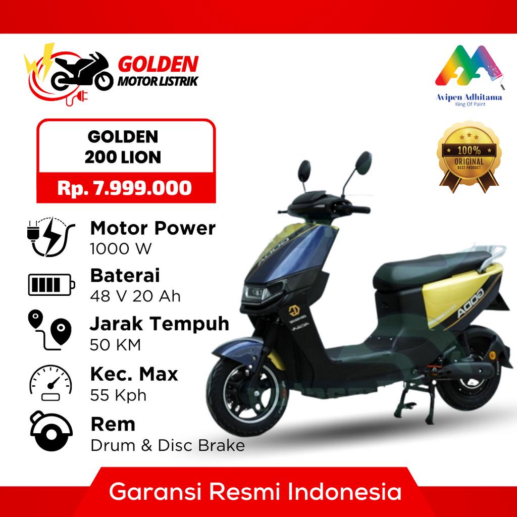 Jual Sepeda Motor Listrik Golden 200 Lion 1000 Watt Baterai 48V Garansi ...