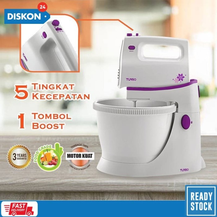 Jual Stand Mixer Pengaduk Adonan Kue Roti TURBO EHM 9090 Merah