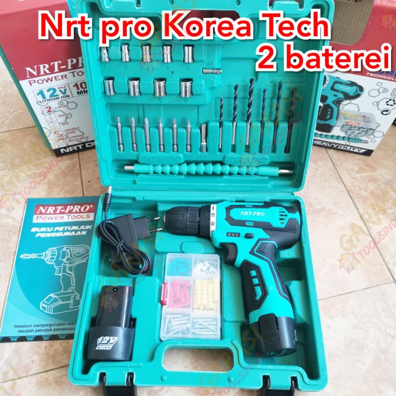 Jual Mesin Cordless Drill Nrt Pro Dc 330 Set Korea Tech Mesin Bor