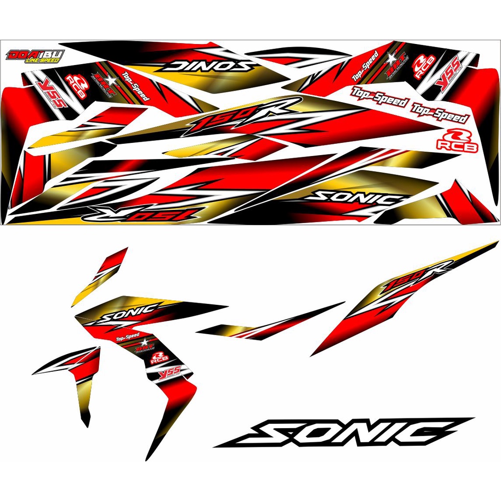 Jual DECAL MOTIF / STRIPING/STICKER CUSTOM MOTOR SONIC OLD MOTIF RACING ...