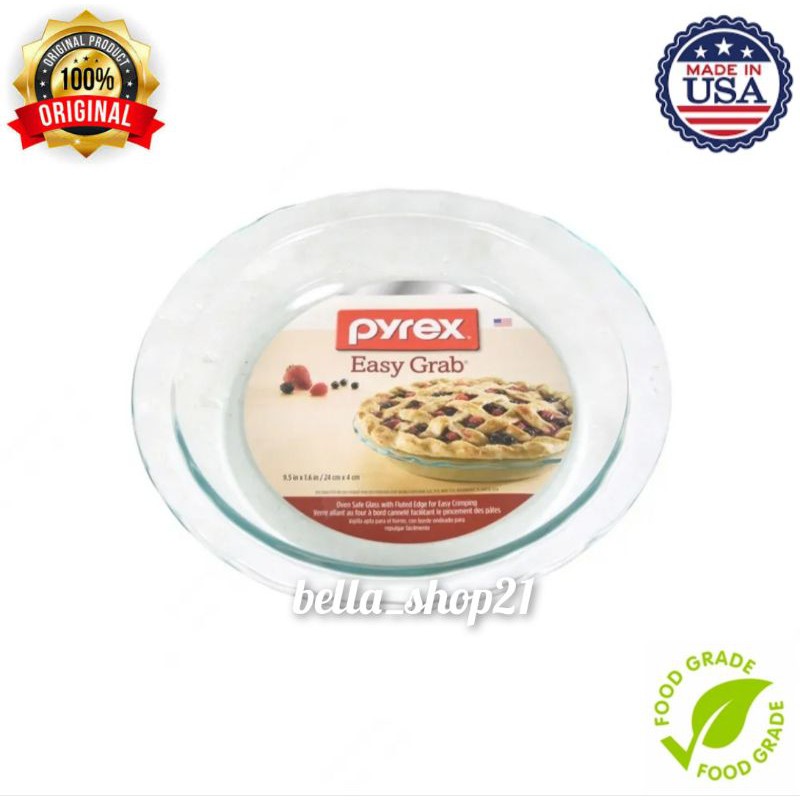 Jual pyrex piring kaca bulat bisa untuk microwave dan oven 24 cm - 693 ...