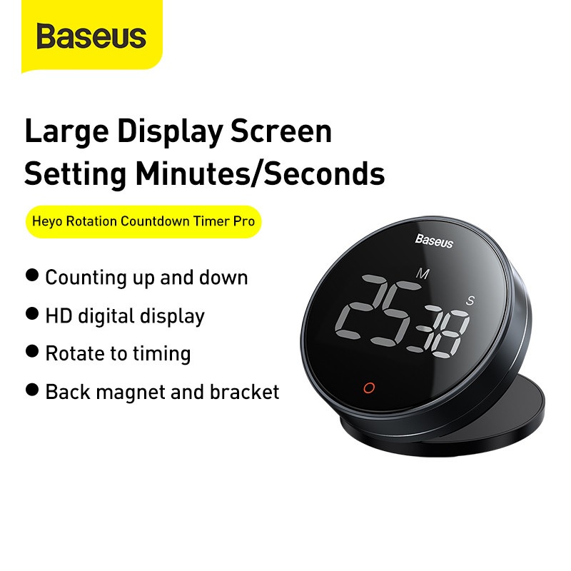 Jual BASEUS ORIGINAL Timer HEYO PRO Rotation Countdown Digital Kitchen ...