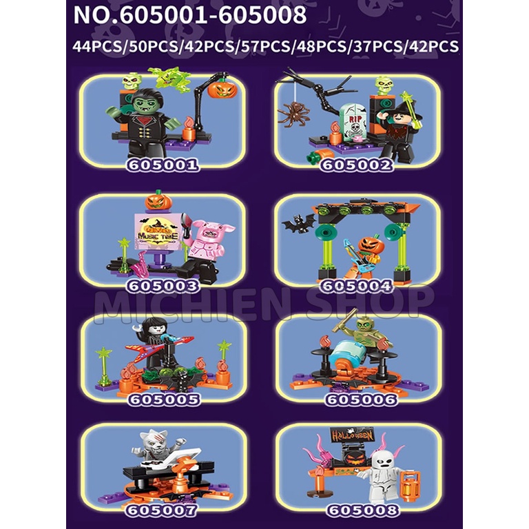 Jual Sembo Block Mainan Labu Halloween 8-in-1 DIY Blok Kit Anak Murah ...