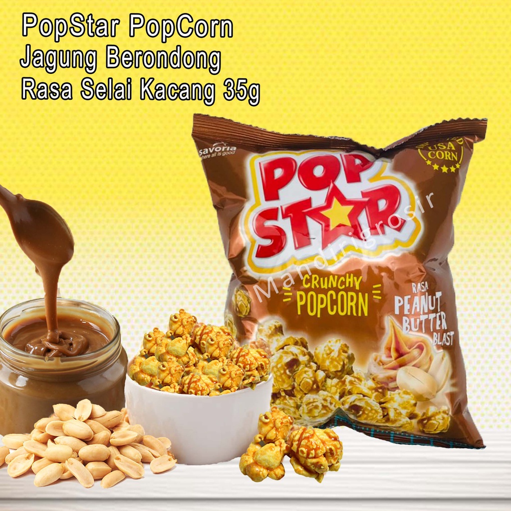 Jual Jagung Berondong *PopStar PopCorn * Rasa Peanut Butter Blast * 35g ...