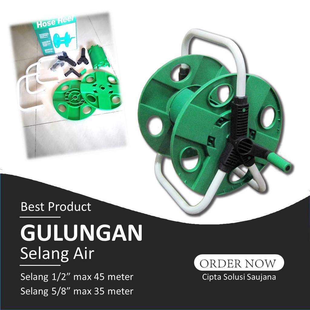 Jual Alat Penggulung Gulungan Selang Air Taman Hose Reel 45 M Praktis Roll Tempat Simpan Selang 5184