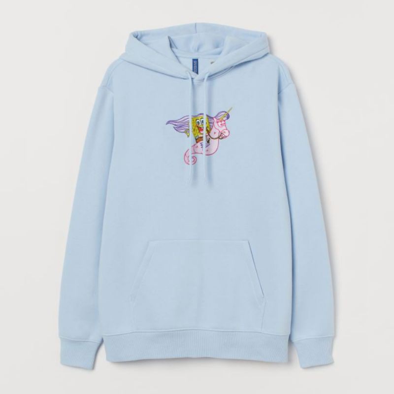 Jual HM SPONGEBOB UNICORN LIGHT BLUE HOODIE | Shopee Indonesia