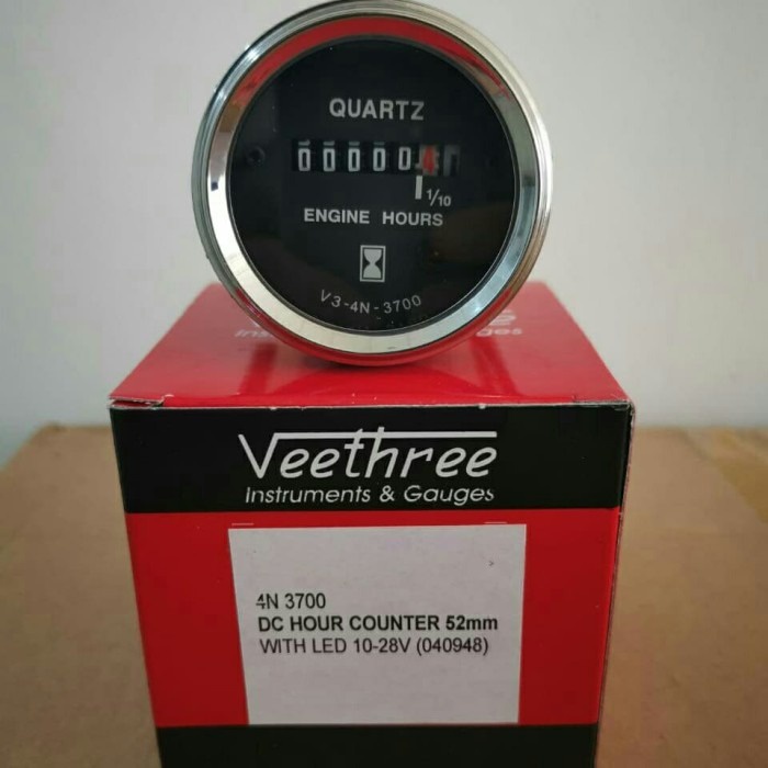 Jual DC Hour Meter Counter 52 MM Veethree V34N3700 Excavator
