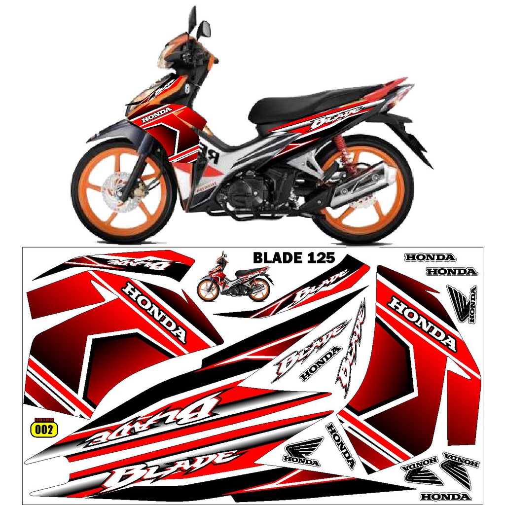 Jual Stiker Striping Motor Honda Blade 125 Variasi DF04 | Shopee Indonesia