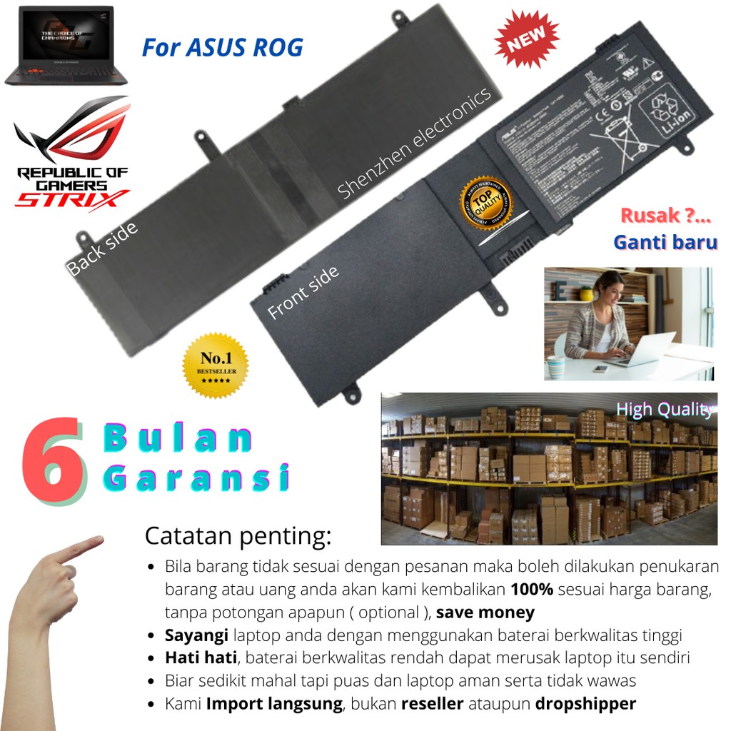 Jual Baterai Asus ROG G550J G550JX gaming original product Shopee