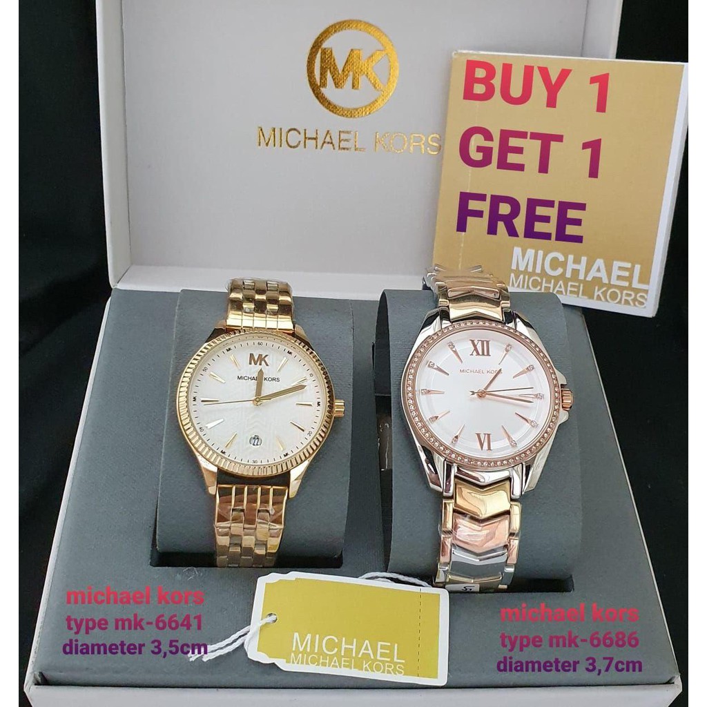 Jam Tangan UNISEX PROMO BUY 1 GET 1 Michael Kors Original MK 6641 MK 6686