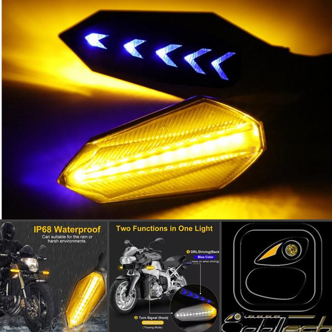 Jual LAMPU SEIN MOTOR LED FITUR RUNNING FLOWING BLADE UNIVERSAL