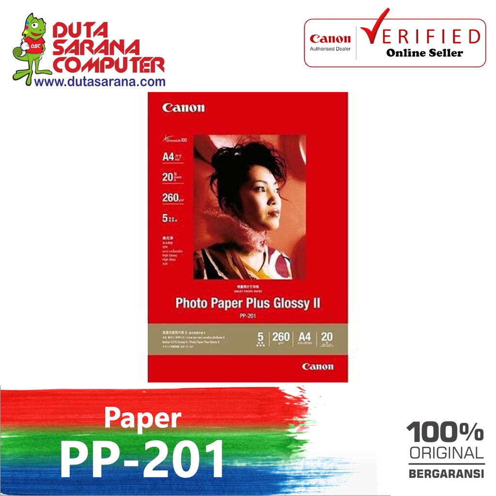 Jual CANON Photo Paper Plus Glossy II PP-201 PP 201 PP201 A4 20SHEETS ...
