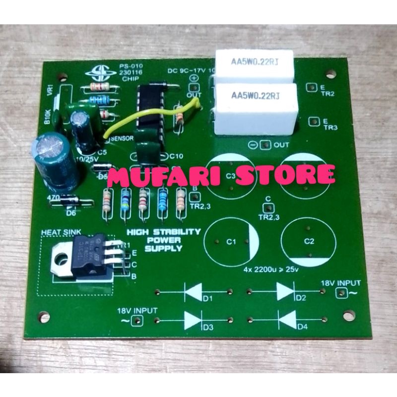 Jual KIT REGULATOR POWER SUPPLY 5-100 Ampere dengan PROTEKSI KONSLET