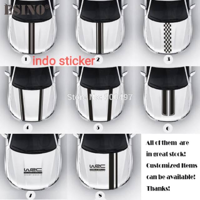 Jual Stiker kap mobil Agya Ayla jazz Avanza Ertiga cutting sticker kap ...